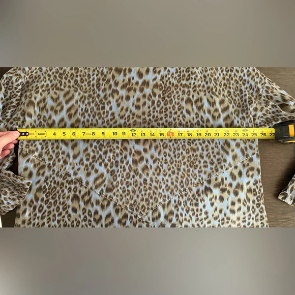 Tianello Oversized Leopard Print Cowl Neck Blouse - Size S - Picture 6 of 14